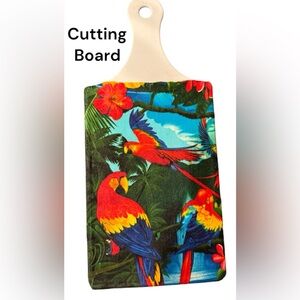 Hawaiian Macaw Parrot Kitchen Cutting Board